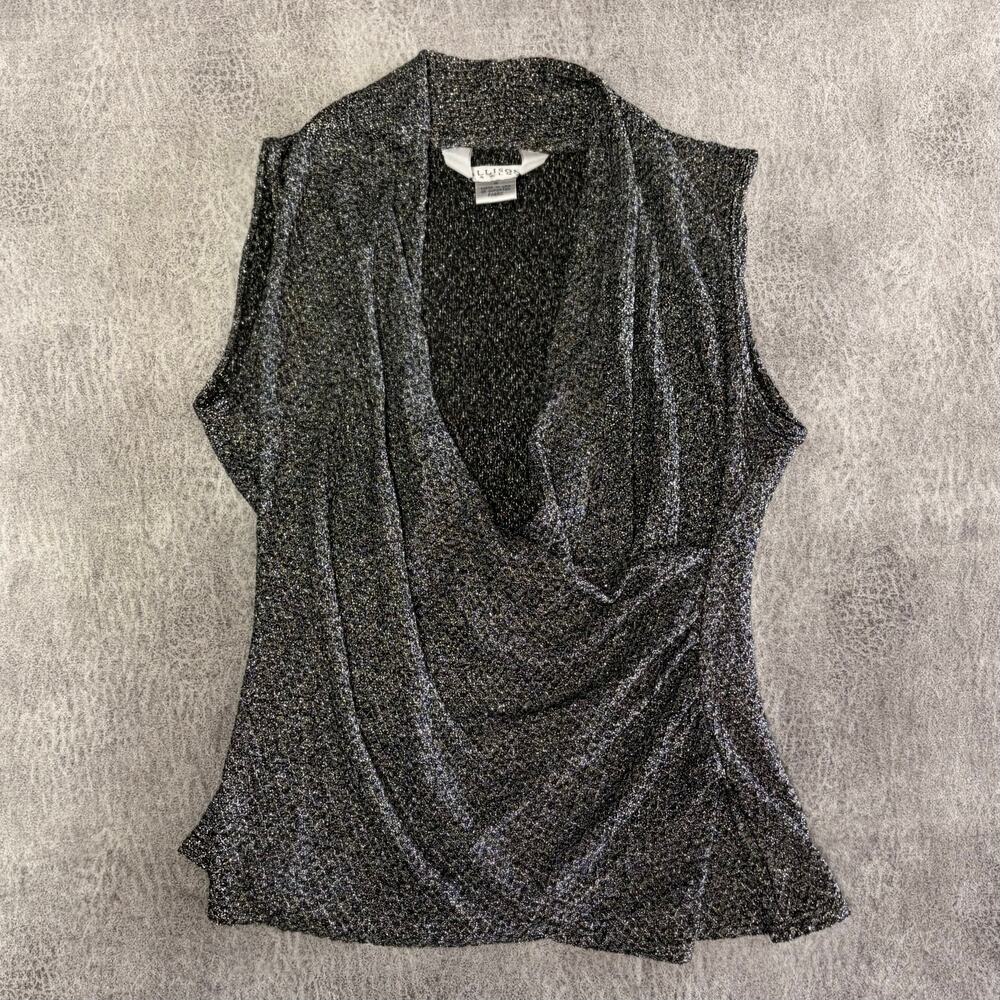 Allison Taylor Metallic Shimmer Cowl Tank Top